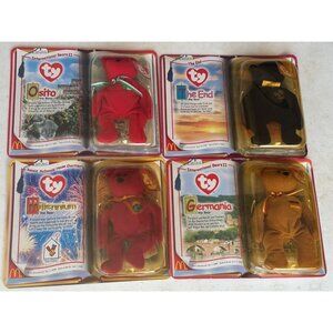 VTG TY Beanie Babies McDonald's Plush Bears Osito/The End/Millennium/Germania 5"